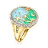Ross-Simons 0.30 ct. t.w. White Topaz and Multicolored Enamel Beach Ring With .10 Carat Swiss Blue Topaz in 18kt Gold Over Sterling - 3 of 4
