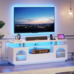 TV Stand for 65 inch TV, Entertainment Center with Power Outlets and LED Lights - 1 of 4