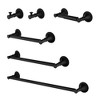 6-Pack Wall-Mounted Brass Towel Rack Set - image 2 of 4