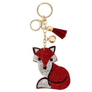 Wrapables Crystal Bling Key Chain Keyring with Tassel Car Purse Handbag Pendant, Fox - 1 of 4