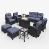 LayinSun Outdoor Patio Furniture Set, Black Rattan Wicker Sectional Swivel Rocker Chairs Sets - 2 of 4