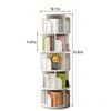 NicBex 5/6-Tier 360° Rotating Bookcase with Wheels & Storage Drawer Space Saving Spinning Shelf Tower for Small Spaces, Bedroom & Home Office - 2 of 4