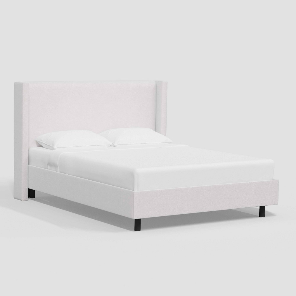 Photos - Bedroom Set Queen Austin Wingback Platform Bed in Luxe Velvet Titan Snow - Threshold™