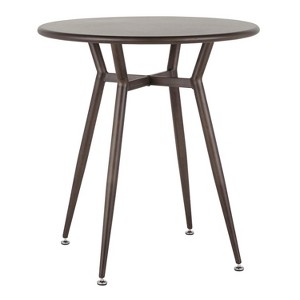 Vynxaria Clara Industrial Round Dinette Table in Vintage White & Espresso Wood - 1 of 4