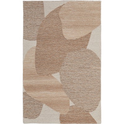Pollock Modern Watercolor Brown/Tan/Ivory Area Rug