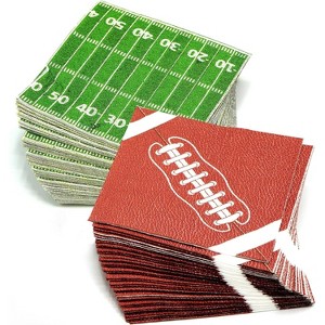 Football Disposable Paper Napkins, Bulk 80 Pack, for Football Birthday Party Supplies and Decorations by 4E's Novelty - 1 of 4