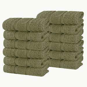 Zero Twist Cotton Waffle Honeycomb Medium Weight Bathroom Towel Set by Blue Nile Mills - 1 of 4