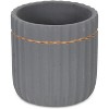 Cheung's Aurine Round Gold Trimmed Ridged Ceramic Pot - Large - Gray - 3 of 4