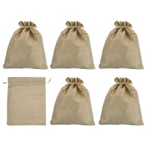 Unique Bargains Durable Large Capacity Coin Sacks Bag with Drawstring 6 Pcs - 1 of 4