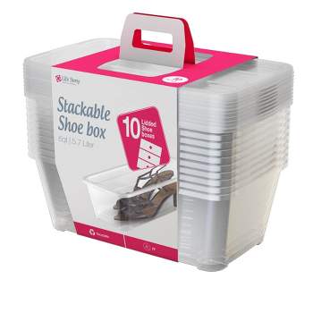 Life Story 5.7 L Clear Shoe & Closet Storage Box Stacking Container