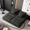 Whisen Modern Oversized Modular Sectional Sofa with 2 Ottoman, 2 Seat Sparkling Chenille Fabric and 4 Pillows, 4-Piece DIY Combination - 2 of 4