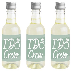 Big Dot of Happiness Sage Green Elegantly Simple - Mini Wine & Champagne Bottle Label Stickers - Wedding or Bridal Shower Guest Party Favor Gift 16 Ct - 1 of 4