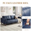 83" Wide 3-Seater Faux Leather Sofa Couch,with Deep Seats,Spring Cushion and 2 Removable Back Cushions, for Living Room, Bedroom, Office - 4 of 4