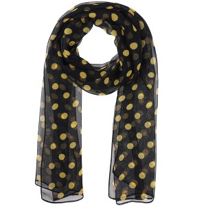 INSPIRE CHIC Women's 1950s Polka Dots Chiffon Retro Lightweight Soft Sheer Long Scarves for All Season 1Pc - 1 of 4