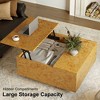 WOWLIVE Lift Top Coffee Table with Hidden Storage,Wooden Square cocktail table for Living Room - 4 of 4