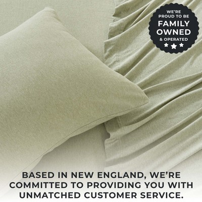 Heathered Eucalyptus Twin Cotton Blend Jersey Knit Sheet Set