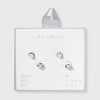 Halo Pearl and Large Round Bezeled Cubic Zirconia Stud 2pc Earrings - A New Day™ - 2 of 3