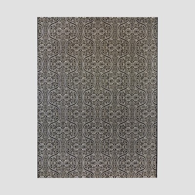 5' x 7' Clover Outdoor Rug Black - Threshold™