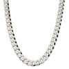 Black Bow Jewelry Men's 14mm Sterling Silver Solid Beveled Curb Chain Necklace - 2 of 4
