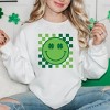 Simply Sage Market Women's Graphic Sweatshirt Clover Eyes Smiley St. Patrick's Day - 2 of 3