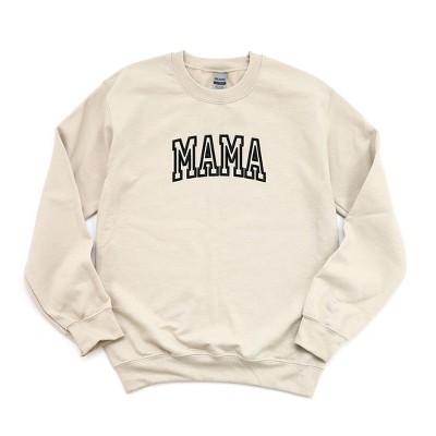 Simply Sage Market Women's Graphic Sweatshirt Embroidered Mama- White Embroidery