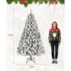 SKONYON 7.5ft Snow Flocked Christmas Tree with 1405 Branch Tips, Fire-Resistant PVC and Metal Stand for Holiday Decoration - 4 of 4