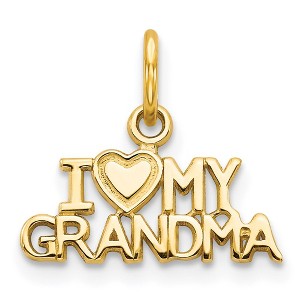 Black Bow Jewelry 14k Yellow Gold I Love My Grandma Charm or Pendant, 15mm - 1 of 4