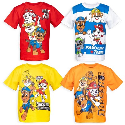 PAW Patrol Chase Marshall Rubble Rocky Toddler Boys 4 Pack Graphic T-Shirt 