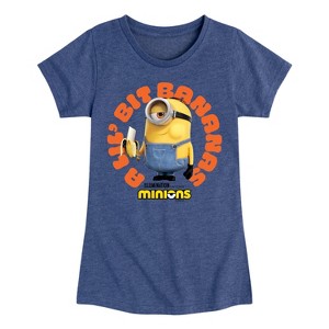 Girls' - Despicable Me Minions - A Lil Bit Bananas Fitted Short Sleeve Graphic T-Shirt - 1 of 3