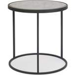 Gramercy Round Mirrored Side Table Black - Finch