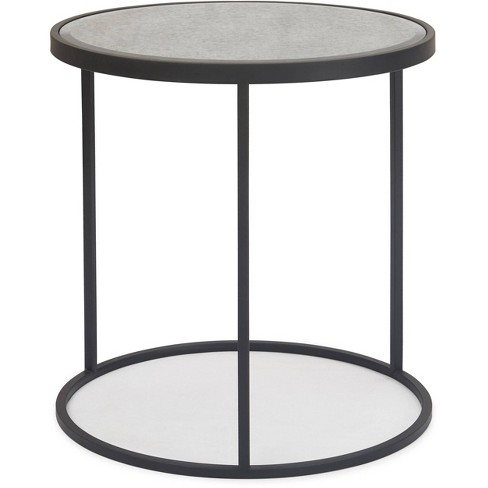 Gramercy Round Mirrored Side Table, Circle Mirrored End Table
