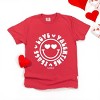 S.W.Smiley Peace Love Valentine Smiley - Women's Garment Dyed Graphic T-Shirt - 2 of 4