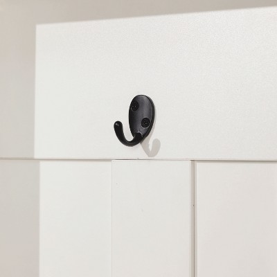 Weathered Natural Seat White Hall Tree with Storage and Hooks