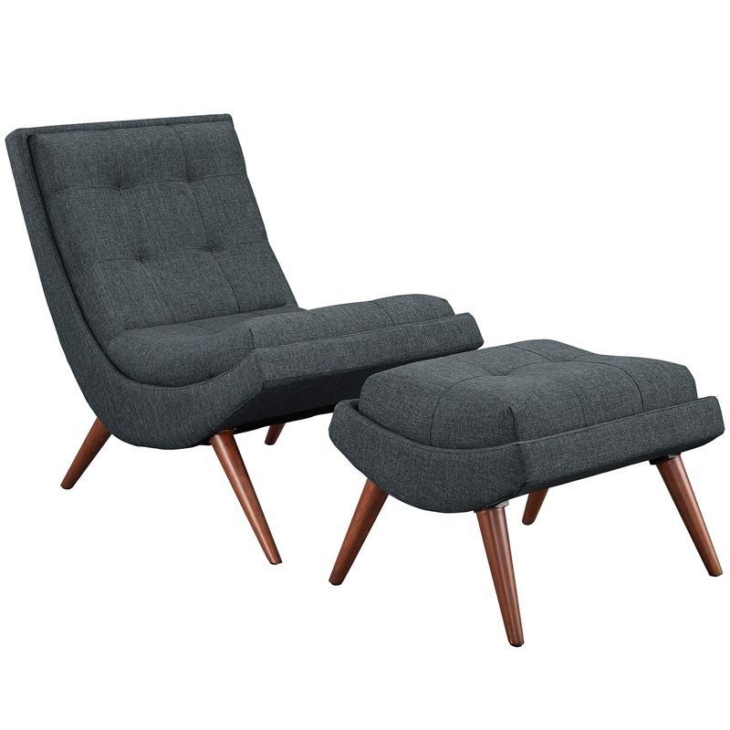 2pc Ramp Upholstered Fabric Lounge Chair Set - Modway, 1 of 6