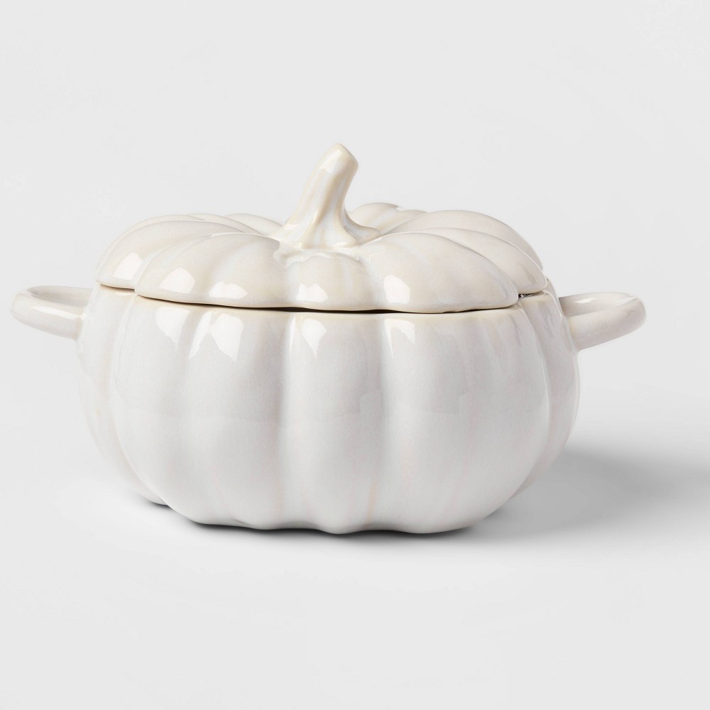 84oz Stoneware Pumpkin Serving Dish - Threshold