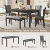APRILSOUL 6-Piece Dining Table Set with Bench and Chairs, Farmhouse Rustic Style for Dining Room, Kitchen - 3 of 4