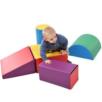 5 in 1 Soft Climb and Crawl Foam Playset, Lightweight Safe Soft Foam Nugget Block for Toddlers, Multicolor - ModernLuxe