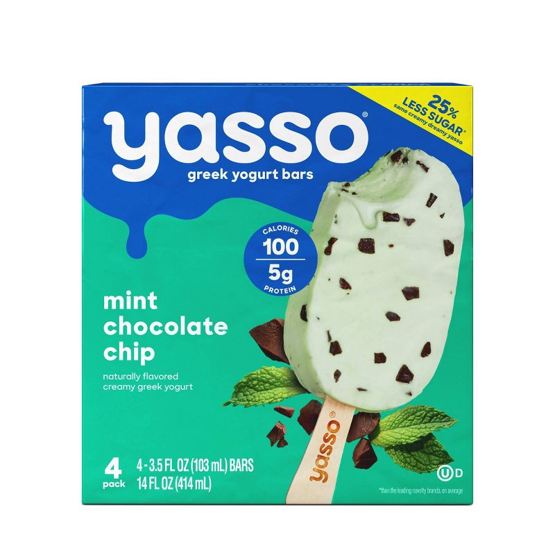 Yasso Frozen Greek Yogurt - Mint Chocolate Chip Bars - 4ct, 1 of 8