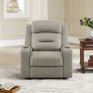 Spruce & Spring Power Genuine Leather Recliner Chair Lay Flat Recliner - 1 of 3