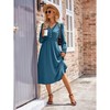 Womens Long Sleeve Maxi Dress  Fall Trendy Elegant V Neck Flowy Wedding Guest Holiday Formal Long Dresses - 3 of 4