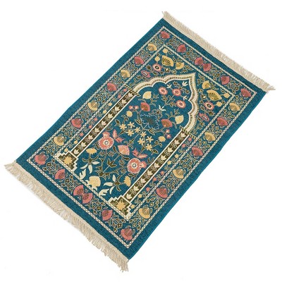 Portable Carpet, Traditional Style Mat for Men, Women & Kids, Great Ramadan or Eid Gifts,Dark Green