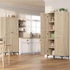 Tall Storage Cabinet with Glass Doors, 63" Height, Adjustable Shelf, Light Oak Wood, Multi-Purpose Organizer for Kitchen - 3 of 4