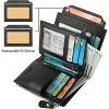 Wikineon Small Women Wallet Genuine Leather RFID Blocking Bifold Zipper Pocket Card Holder with ID Window - 3 of 4