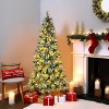6.5ft Pre-Lit Christmas Tree, Hinged Artificial Tree with 200 Warm LED Lights - 2 of 4