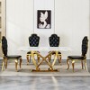 Dolonm 70" Modern Faux Marble Dining Table for 6 with Stainless Steel Base - 4 of 4