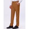 Lars Amadeus Men's Flat Front Straight Fit Solid Color Wedding Prom Dress Pants - 2 of 4