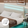 CAVINAS Full Size Bed Frame, Modern Upholstered Floating Bed Frame with LED Lights, Vertical Channel Design Velvet Fabric Bed - 4 of 4