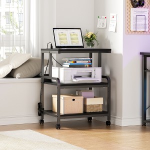 Aheaplus 30.3" Adjustable Printer Stand with Charging Station, Moveable Printer Table with Storage - 1 of 4