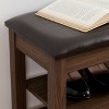 NicBex 24"/39.5" Adjustable Height Shoe Bench with Storage,Entryway Bench with PU Leather Seat,Multi-Functional Natural Rubber Wood Shoe Rack - 3 of 4