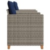 vidaXL 3 Piece Bistro Set with Cushions Gray Poly Rattan Acacia Wood - 4 of 4